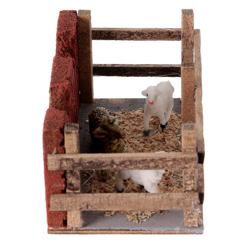 Recinto con pecore presepe napoletano 10 cm 5x10x5 cm 3