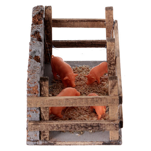 Pig stall for 10 cm Neapolitan Nativity Scene, 5x10x5 cm 3