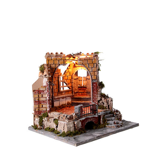 Ruined building with arch for 10-12 cm Neapolitan Nativity Scene, 35x40x30 cm 4
