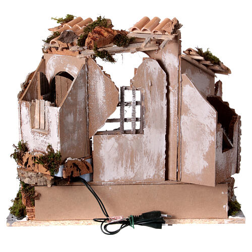 Capanna con balconata presepe napoletano 10-12 cm 35x40x30 cm 5