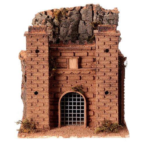 Castelo com portão de abrir presépio napolitano 8-10 cm 30x30x20 cm 1