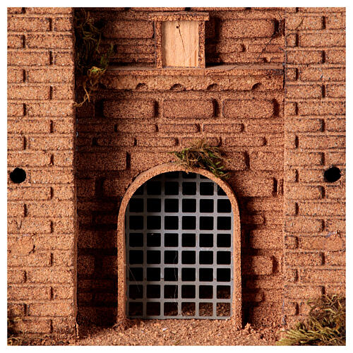 Castelo com portão de abrir presépio napolitano 8-10 cm 30x30x20 cm 2