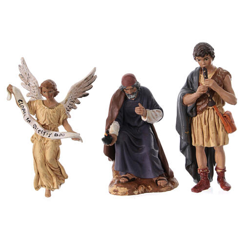 Set of 11 terracotta figurines for Neapolitan Nativity Scene of 12 cm, painted 6