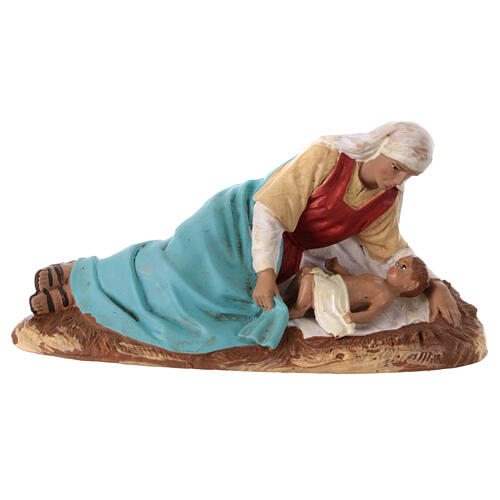 Set statue presepe napoletano pitturata terracotta 11 pz h 12 cm 2