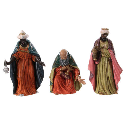 Zestaw figur do szopki neapolitańskiej, malowana terakota, 11 sztuk, wys. 12 cm 5