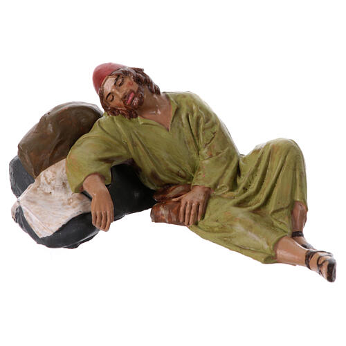 Complete Nativity Set of 11 painted terracotta Neapolitan nativity scene statues, 12 cm 3