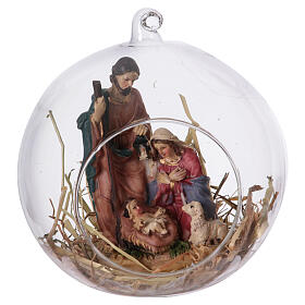 Nativity in a snow globe for Neapolitan Nativity, diam. 15 cm, h 12 cm