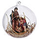 Holy Family in glass sphere Naples nativity scene d 15 cm h 12 cm s1