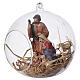 Holy Family in glass sphere Naples nativity scene d 15 cm h 12 cm s2