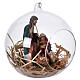 Holy Family in glass sphere Naples nativity scene d 15 cm h 12 cm s3