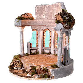 Round temple with windows for 10-12 cm Neapolitan Nativity Scene, 40x45 cm
