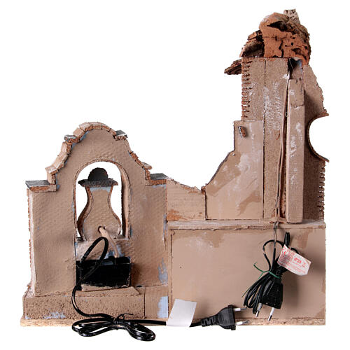 Tempio con fontana cantina presepe napoletano 10-12 cm 40x35x25 cm 6