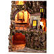 Perched village with sea, fountain and mill for 10 cm Neapolitan Nativity Scene of 18th century style, 85x65x60 cm s2