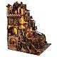 Perched village with sea, fountain and mill for 10 cm Neapolitan Nativity Scene of 18th century style, 85x65x60 cm s9