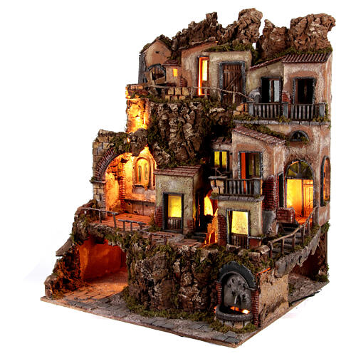 Dimensioni 25x9x18 Cm Generico Aurora Store Fontana FUNZIONANTE Con Roccia Pozzo Presepe Natale Con Sughero Muschio In Presepe Con Tetto In Legno 25x9x18 Cm