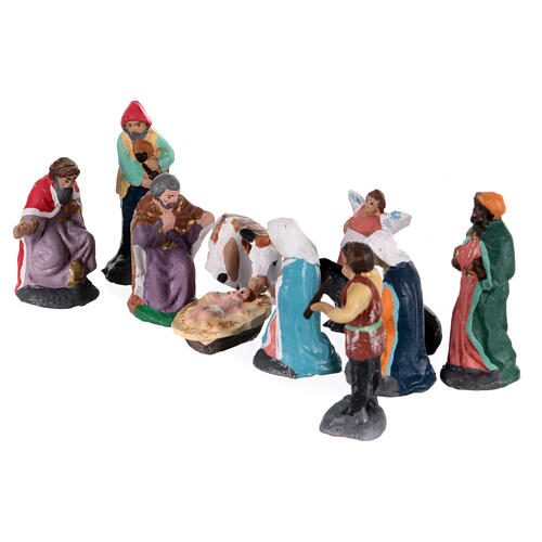 Set of 11 for 5 cm Neapolitan Nativity Scene: Nativity, angel shepherds and Wisemen 2