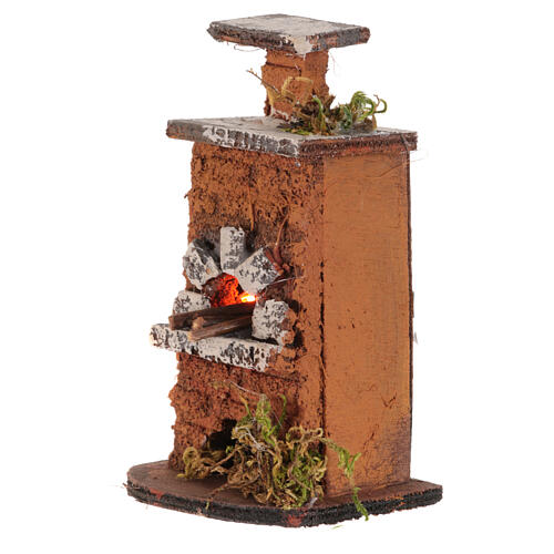 Holzofen mit Beleuchtung, neapolitanische Krippe, für 6 cm Krippe – 10 × 5 × 10 cm 4