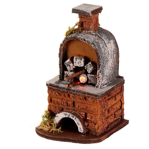 Wood-burning oven for 6 cm Neapolitan Nativity Scene with light, 10x5x10 cm, different models 5