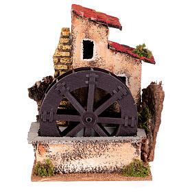Water mill 6 cm Neapolitan nativity scene 20x15x10 cm wheel
