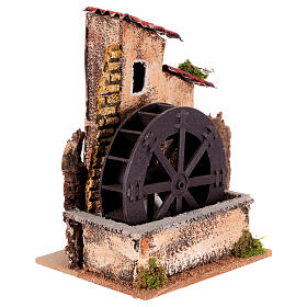 Water mill 6 cm Neapolitan nativity scene 20x15x10 cm wheel