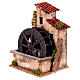Water mill 6 cm Neapolitan nativity scene 20x15x10 cm wheel s3