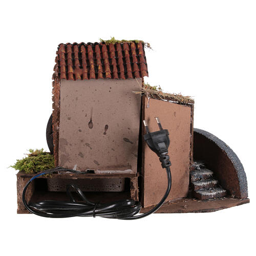 Wassermühle elektrisch – 20 × 30 × 20 cm geeignet für 6 cm Krippe neapolitanischer Stil des 18 Jahrhunderts 4