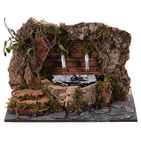 Brunnen mit zwei Ausläufen – 15 × 20 × 15 cm, geeignet für eine 8–10 cm Krippe