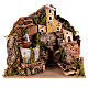 Fontaine avec village miniature crèche napolitaine 10 cm 15x20x10 cm s1