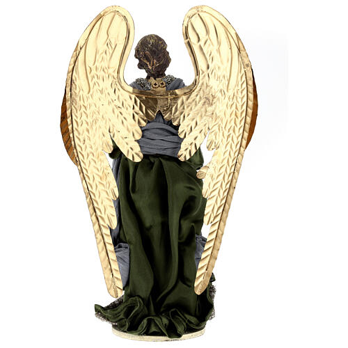 Anioł z trąbką, żywica i tkanina, szopka Celebration, 30 cm 4