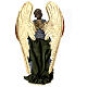 Angel with trumpet in resin and fabric for Celebration nativity scene 30 cm s4