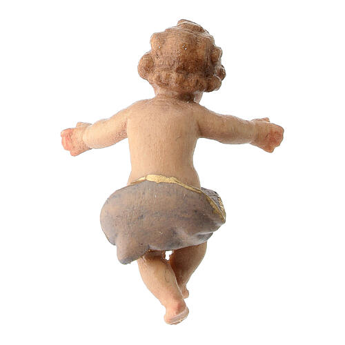 Infant Jesus without his crib, painted wood, 9.5 cm Heimatland Nativity Scene of Val Gardena 2