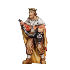 White Wise Man, painted wood, 9.5 cm Heimatland Nativity Scene of Val Gardena