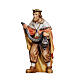Wise King white colored wood Heimatland nativity scene 9.5 cm Val Gardena s1