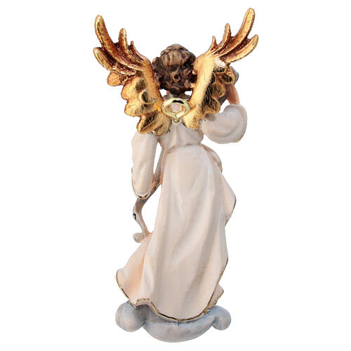 Glory Angel 12 cm painted wood Heimatland Val Gardena nativity scene 3