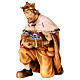 Wise Man on his knees, Heimatland Nativity Scene of 12 cm, painted wood from Val Gardena s2