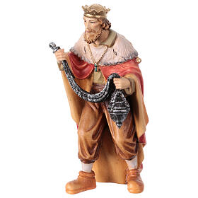 Heiliger König stehend mit Rauchfass, Holz coloriert, für 12 cm Heimatland-Krippe, Grödner Kunsthandwerk