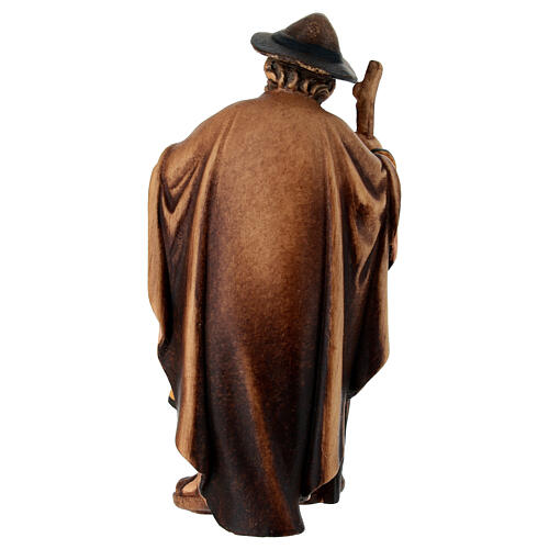 Shepherd with a lantern and a crook for Heimatland Nativity Scene of 12 cm, painted wood, Val Gardena 4