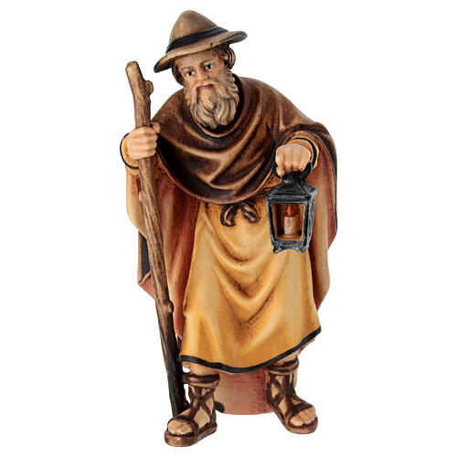 Shepherd with lantern and staff Heimatland nativity scene 12 cm Val Gardena 1