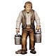 Uomo con latte legno dipinto presepe Heimatland 12 cm Val Gardena s1