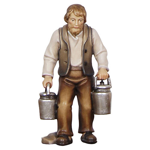 Mężczyzna z mlekiem, ręcznie malowana figurka z drewna, szopka Heimatland, 12 cm, Val Gardena 1