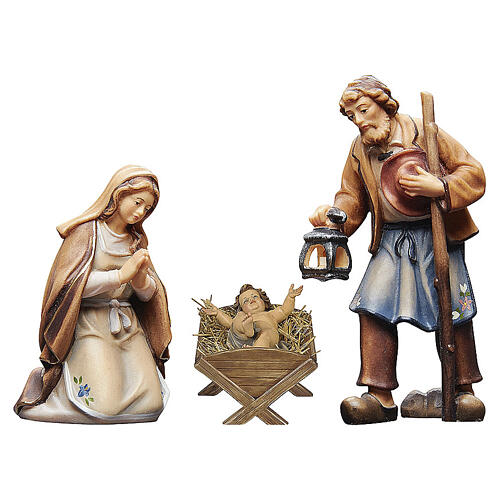 Sainte Famille bois peint berceau simple crèche Heimatland 9,5 cm Val Gardena 1