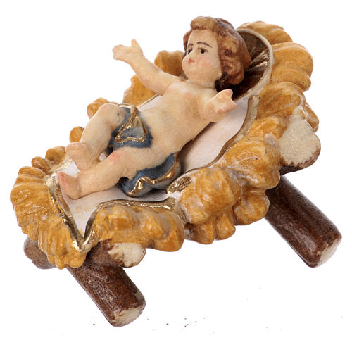 Holy Family set colored wood Heimatland nativity scene 9.5 cm Val Gardena 5