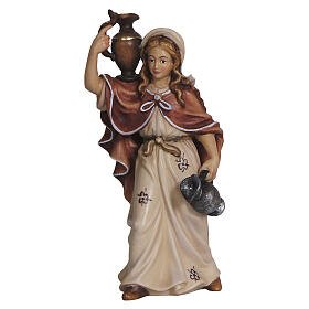 Mujer con jarra belén Heimatland 9,5 cm madera Val Gardena