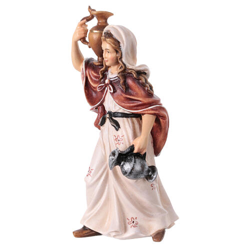 Woman with jug figurine Heimatland nativity scene 9.5 cm Val Gardena wood 2