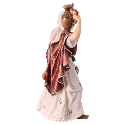 Woman with jug figurine Heimatland nativity scene 9.5 cm Val Gardena wood 3