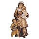 Woman with children, coloured wood, 9.5 cm Heimatland Nativity Scene of Val Gardena s1