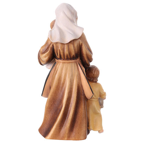 Woman with children figurine 12 cm made of painted wood Heimatland Val Gardena nativity scene 4