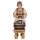 Laundress, painted wooden character for 12 cm Heimatland Nativity Scene of the Val Gardena s1