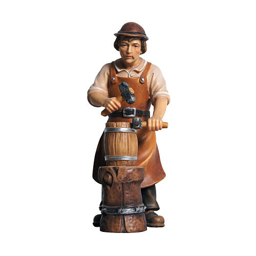 Statuetta bottaio in legno dipinto presepe Heimatland 12 cm Val Gardena 1