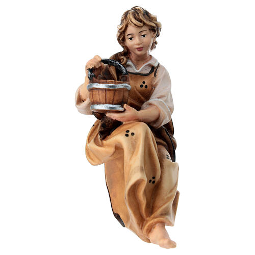 Berger pour fontaine 12 cm bois peint Val Gardena crèche Heimatland 1